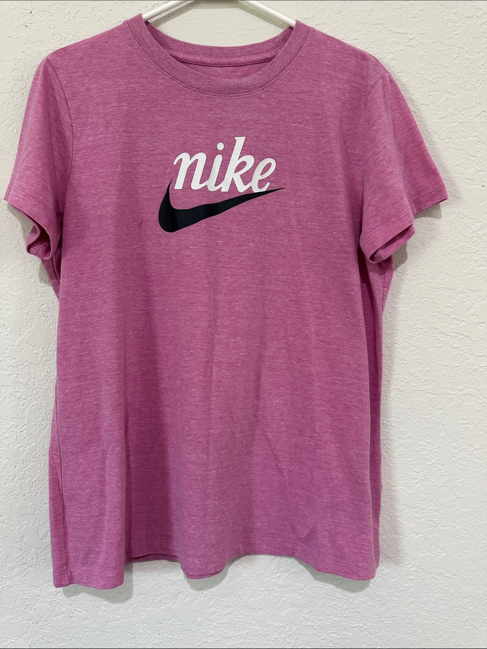 Nike Heather Pink Logo Tee with Black Swoosh